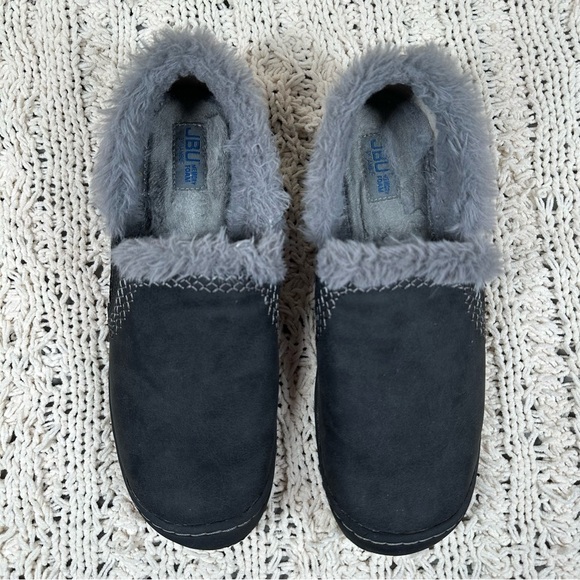 JBU by Jambu Willow Memory Foam Faux Fur Lined Slippers Womens Size 11 Grey - Picture 2 of 14